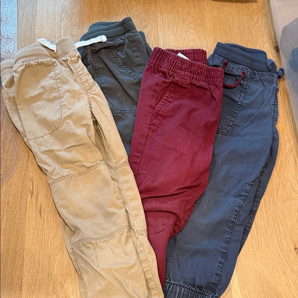 Carter's Kids Joggers - Tan, Red, and Blue 4 pairs